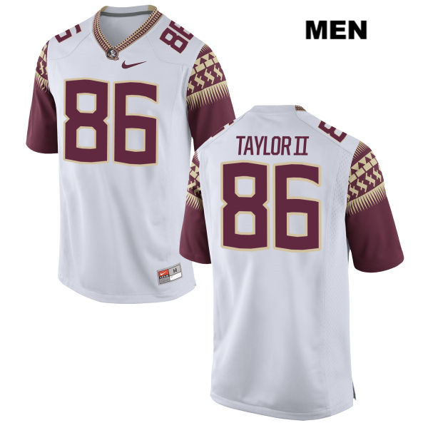 Men's NCAA Nike Florida State Seminoles #86 Darvin Taylor II College White Stitched Authentic Football Jersey SGC1469RZ